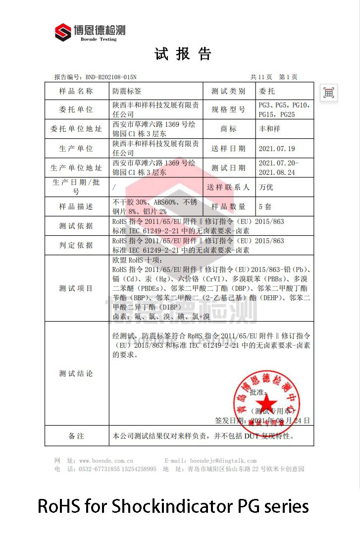 Shockindicator PG series
